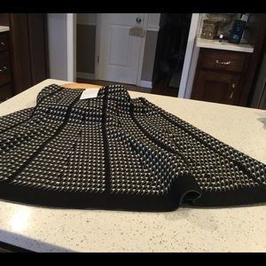 Black/white elastic waist skirt